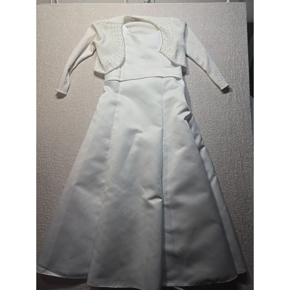 Tip Top Kids Flower Girls First Communion Formal Wedding Dress Size 8 White